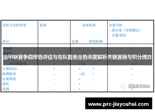 法甲联赛争四形势评估与各队前景走势深度解析关键赛程与积分博弈